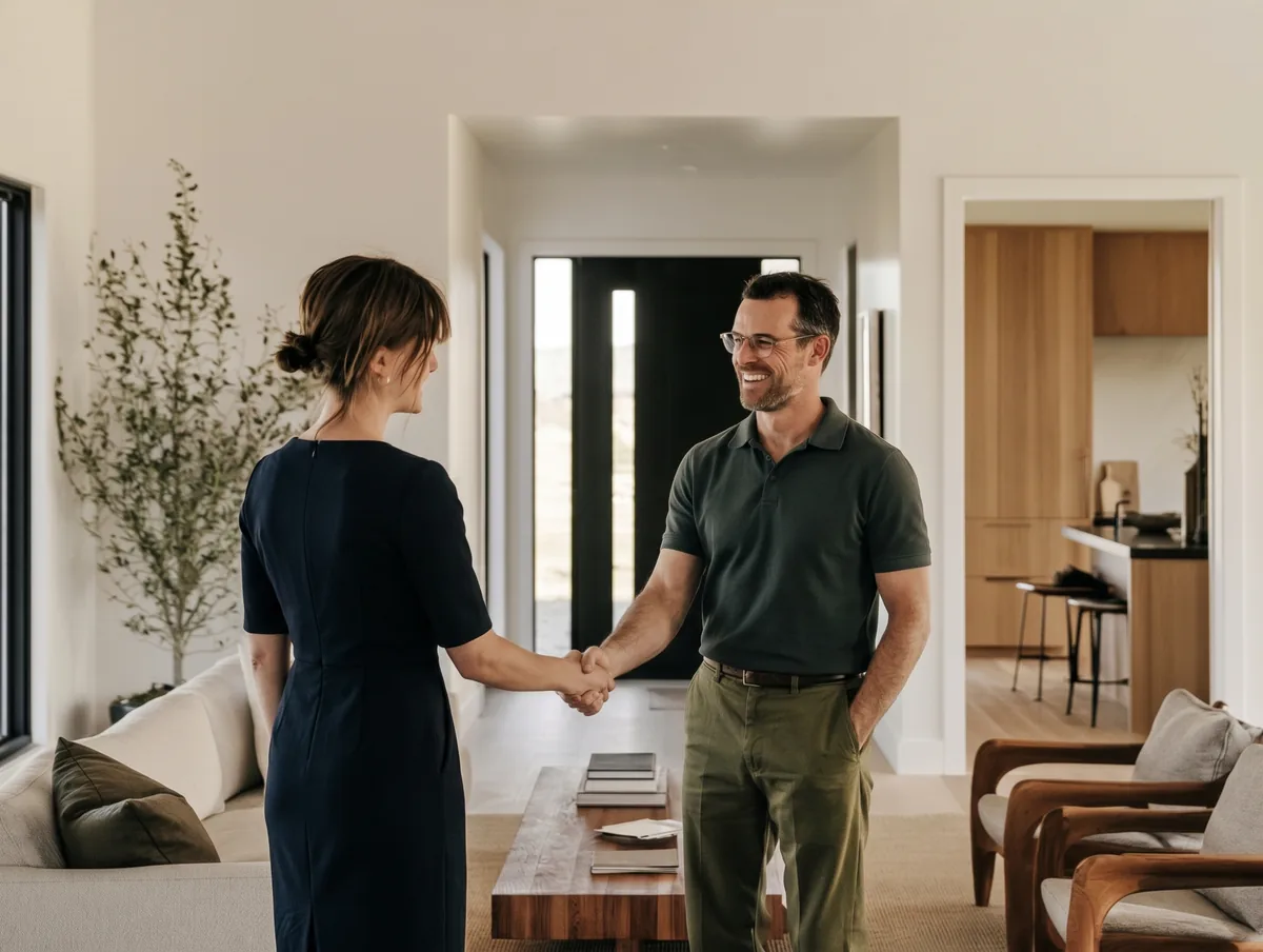 A List Bar team member walking a home inspector through a listing